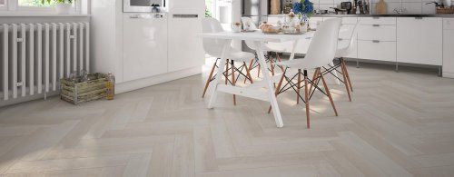Виниловая плитка ПВХ Firmfit Herringbone CW-3291 Дуб  белый